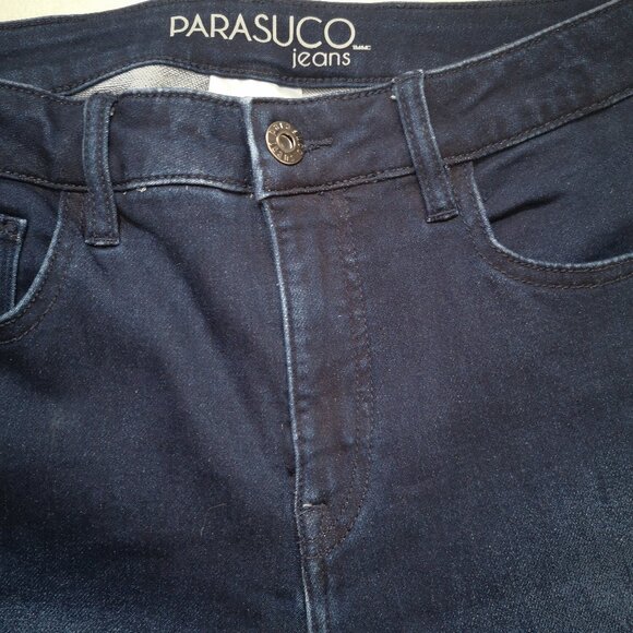 Parasuco Ladies Size 10 Dark Wash Zipper & Button Closure Blue Jeggings - Picture 6 of 12